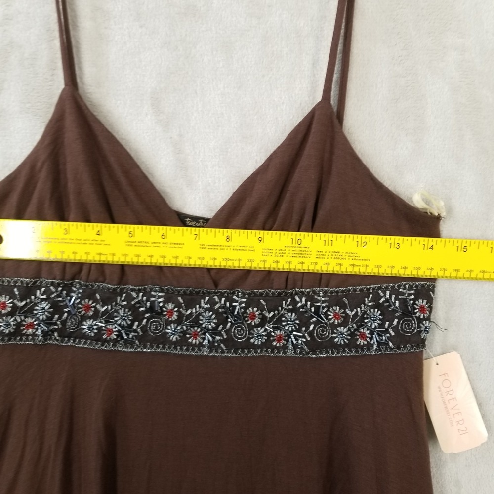 Vtg Forever 21 Babydoll Top Women L Embroidery Beaded Boho Coquette Festival Y2K - Picture 6 of 10